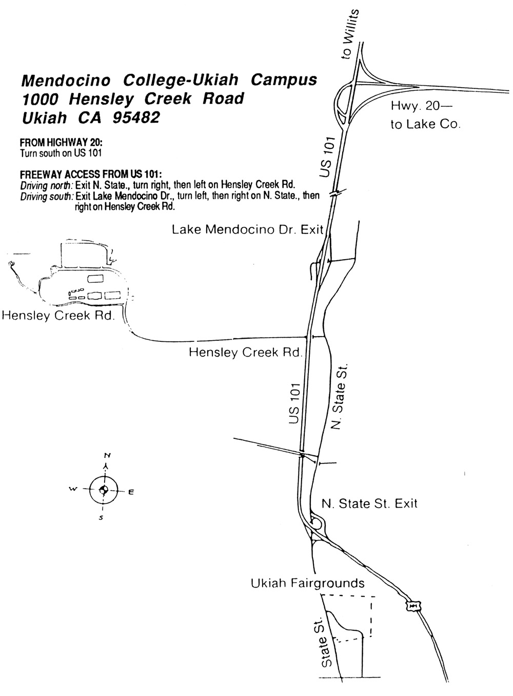 Mendocino College Campus Map