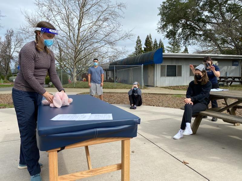 Eve Makdisi teaches an outdoor lab class