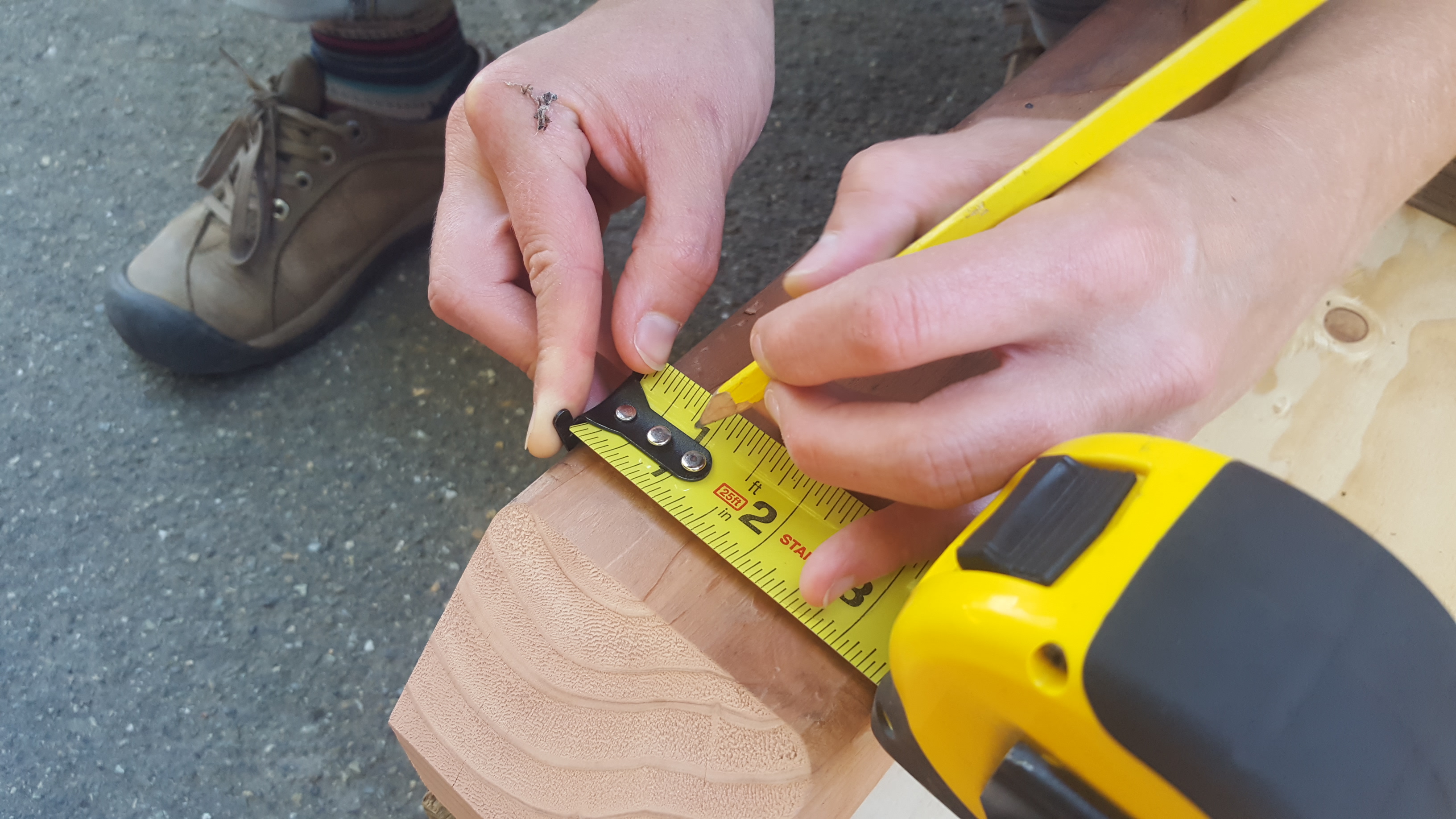 wood and tape measure