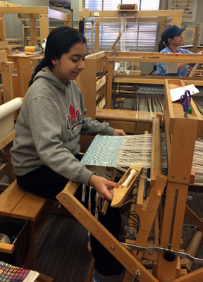 Student Weaving