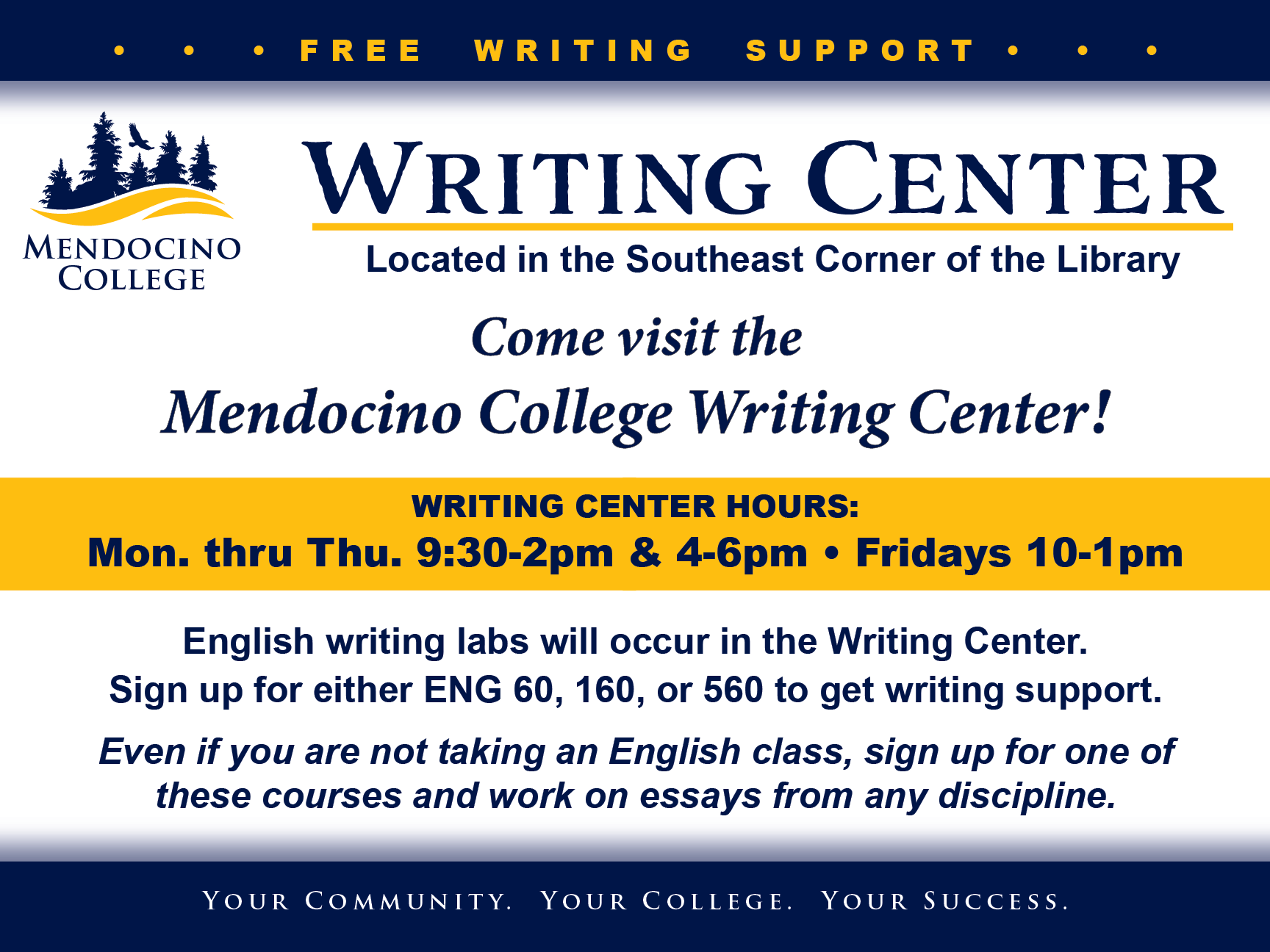 Writing Center Ukiah Hours