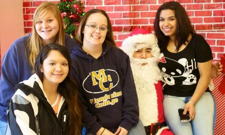 Students with Santa