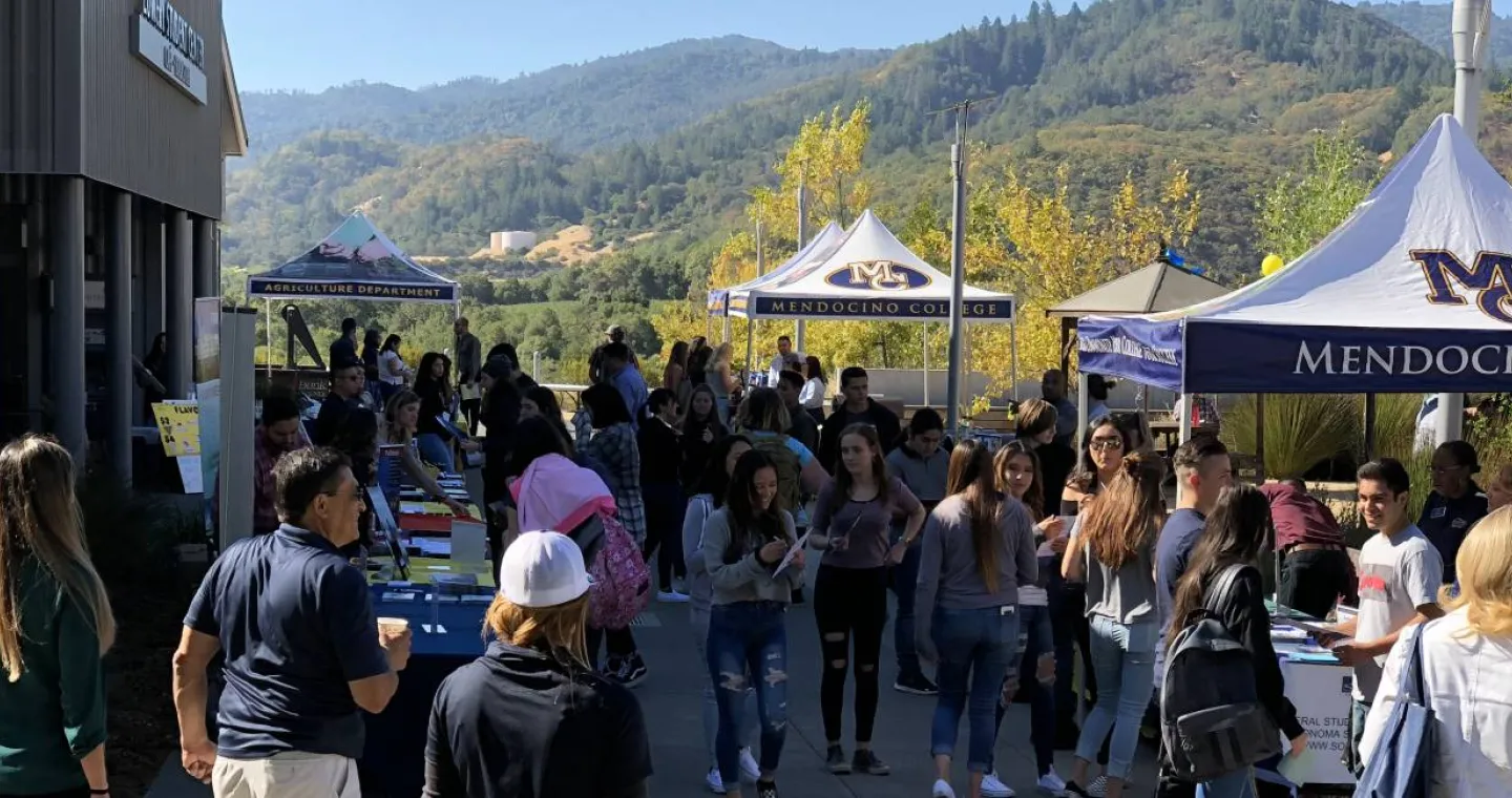 Students in Pomo Plaza