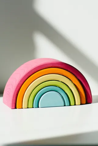 wooden rainbow toy