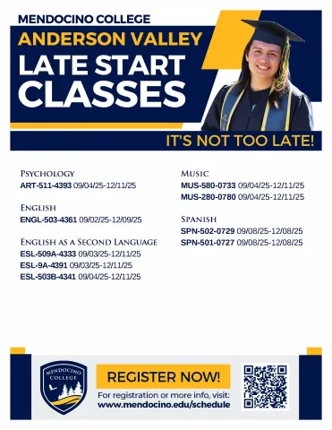 FA25 Anderson Valley Late Start Classes