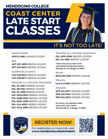 FA25 Coast Center Late Start Classes