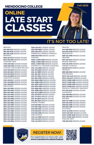FA25 Online Late Start Classes
