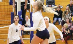 womens volleyball action shot