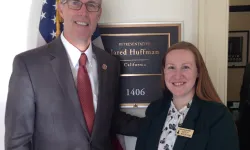 Dr. Brianna Zuber with Congressman Jared Huffman