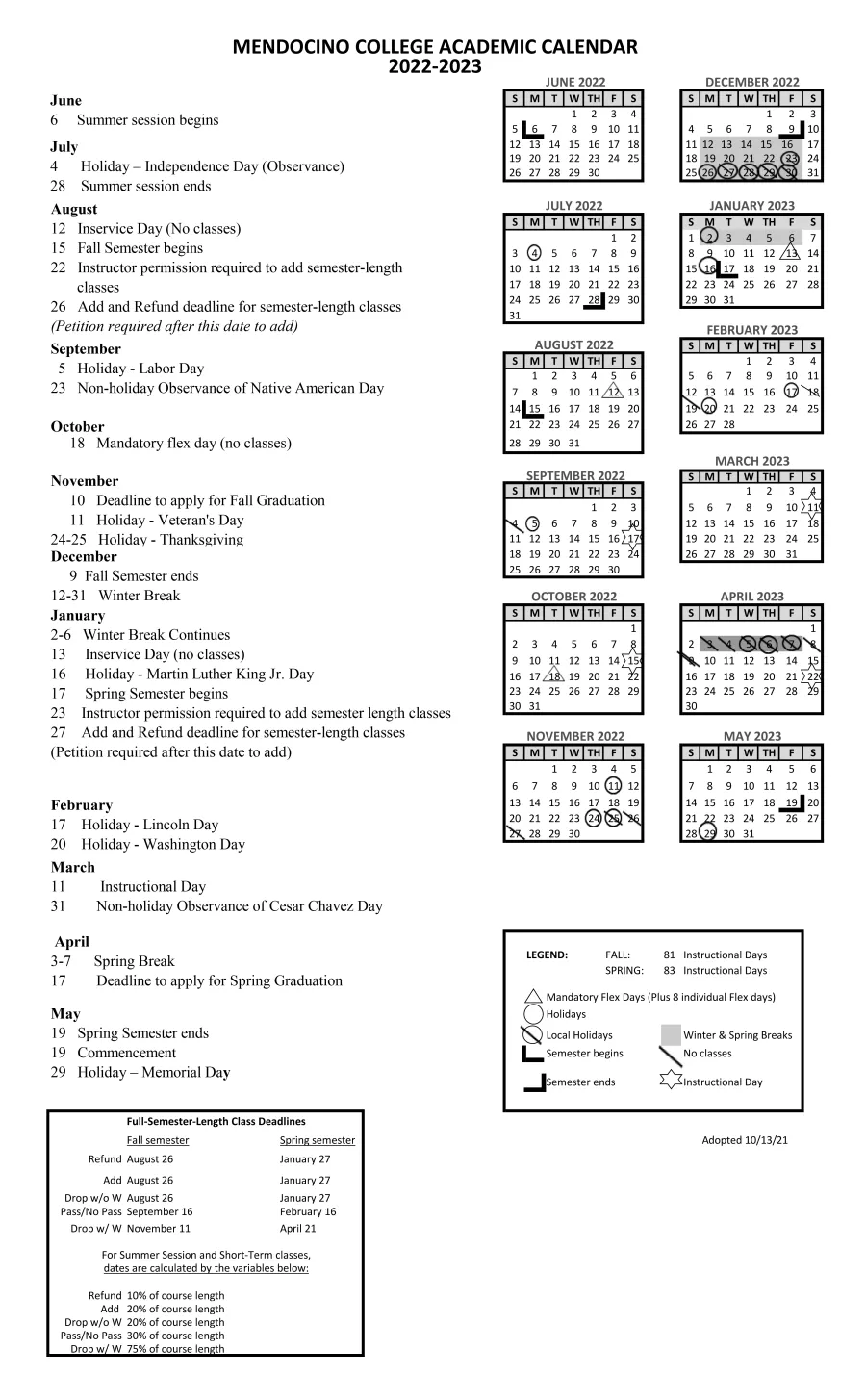 22-23 Academic Calendar